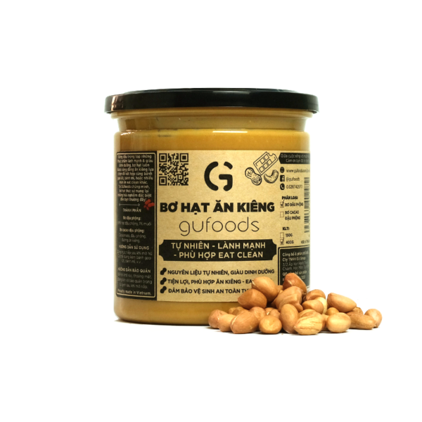 Bơ hạt ăn kiêng GUfoods - Vị bơ đậu phộng (Hũ 400g) 1
