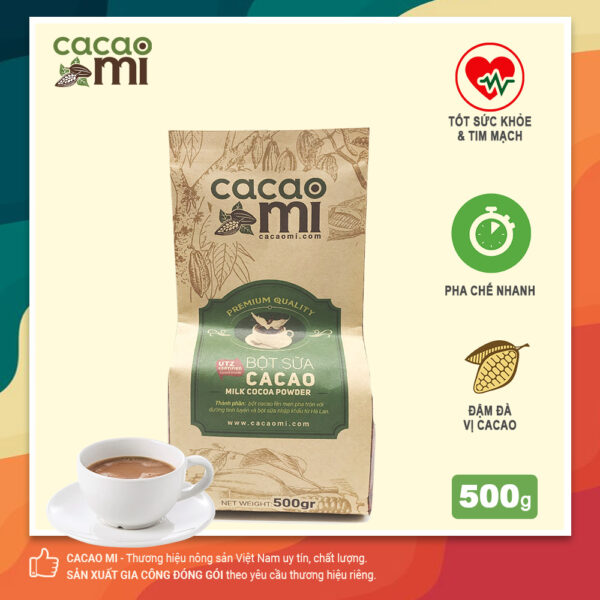 Bột ca cao sữa hoà tan 3in1 CACAOMI - đậm đà vị cacao nguyên chất 500g 1