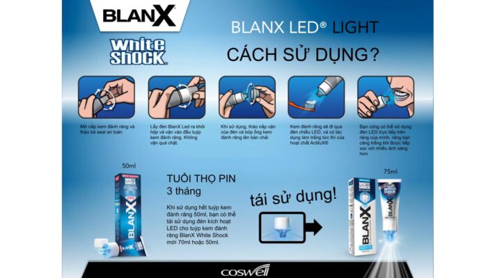 Bộ đôi Kem đánh răng BlanX Giúp Răng Trắng Sáng (+ LED Light Bite) BlanX Toothpaste White Shock Treatment 50ml